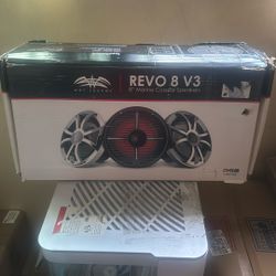REVO 8 V3 8-inch marine coaxial speakers with RGB lighting