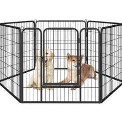 Heavy Duty Wider Dog Playpen, 6 Panels Pet Fence for Medium/Small Animals Foldable Puppy Exercise Pen for Garden/Yard 32 Inch Height x 32 Inch Width