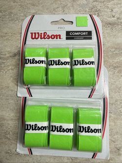 6pcs WILSON Sporting Goods Pro Overgrip, Green  (2x New 3-packs)