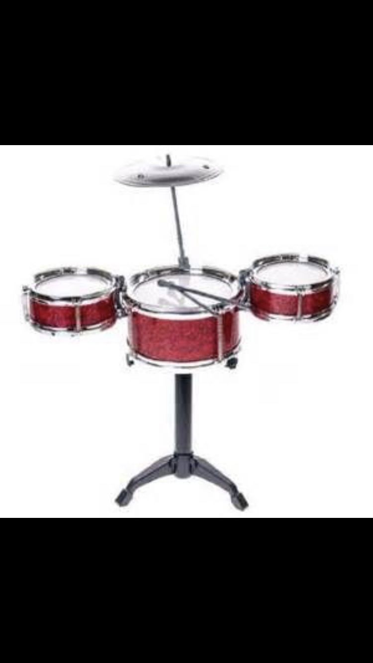 Desktop drum set for desk or 18” American girl dolls