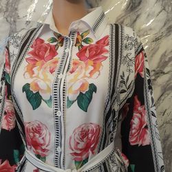 Long Sleeve Button Down Shirt Dress 