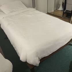 Twin bed walnut frame -mid century