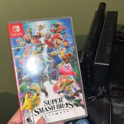 Nintendo Switch With Super Smash Bros Ultimate And 3 Controllers