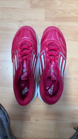 New Bright Pink and White Stripped Women’s Sprintweb Adidas Shoes: Size: 8 1/2