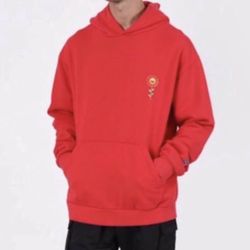 J BALVIN MORADO X TAKASHI MURAKAMI FLOWER HOODIE RED EXCLUSIVE Size Large 