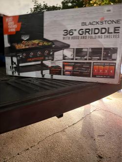 Blackstone Original Outdoor Griddle, 36 Inch 4-Burner Flat Top Grill with Hood, Black
