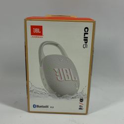 New JBL JBL CLIP 5 Portable Waterproof Bluetooth Speaker White CLIP5