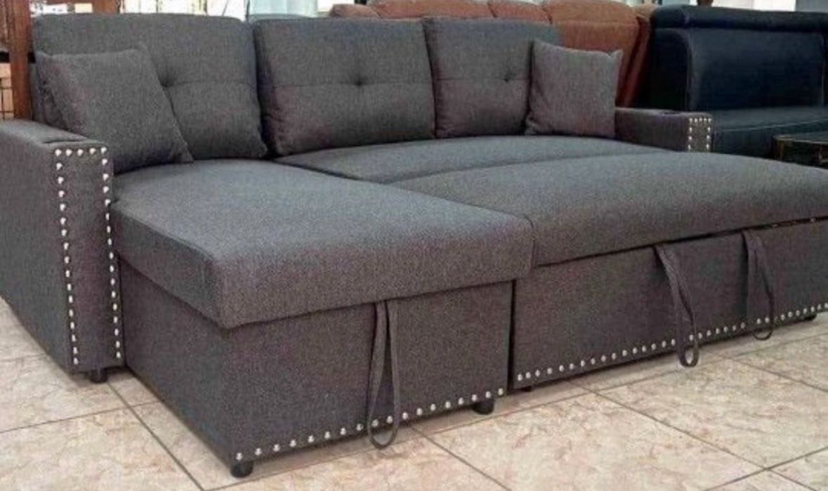 Moving Sale- Grey Sofa Bed Pullout Couch Gray