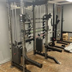 New Half Squat Rack Functional Trainer 400lb Weight Stacks | Spotters | J cups | Pull Up Bar | Adjustable Pulley System ‼️FREE DELIVERY AT FULL PRICE