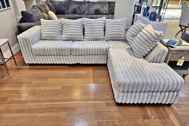 Gray Fabric Sectional. Brand New.