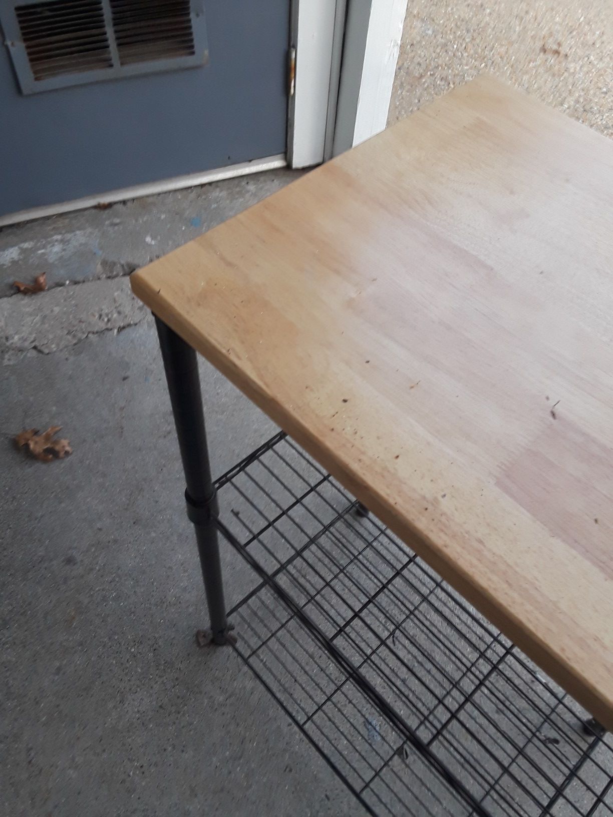 Kitchen utility cart w shelves 15 in wide x 21 jn long x 34 in$ 45