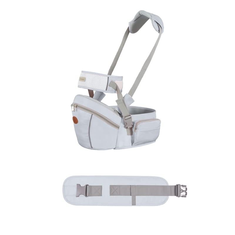 Gabesy Baby Hip Seat Carrier/Waist Stool w/ Adjust Strap/Buckle, Pockets (Grey)