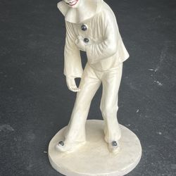 Pierrot Pantomime Sculpture Austin Prod Signed by Artist Klara Sever c.1979