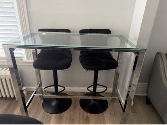 Counter height glass table for small space