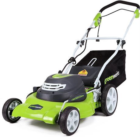 Greenworks 20-Inch 3-in-1 12 Amp Electric Corded Lawn Mower 25022