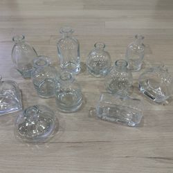 (11) Clear Bud Vases for Centerpieces, Small Vases Flowers Vintage Vases