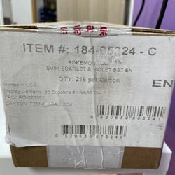 SV01 Scarlet/Violet Booster Case - NEW (FACTORY SEALED) - 6 Booster Boxes (216 Packs)