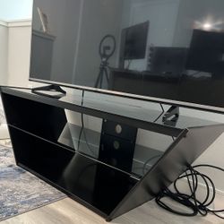 Modern Black Glass TV Stand – Excellent Condition