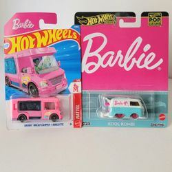 Hot Wheels Barbie Kool Kombi And Barbie Dream Camper 