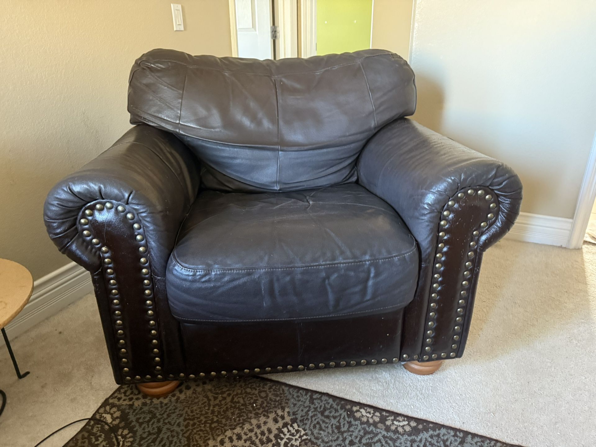 Italian Leather Oversized Chair