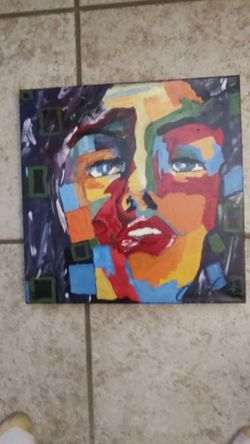 Cubed Face - Painting - male