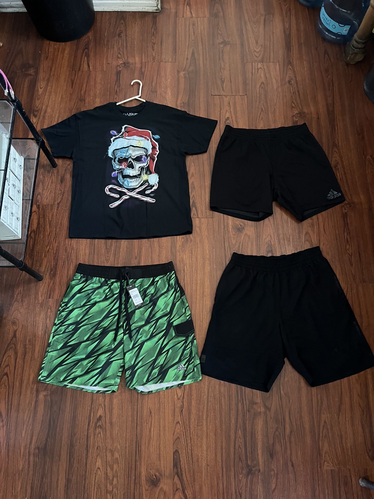 Men’s Adidas Shorts & Liquid Blue Shirt size XL
