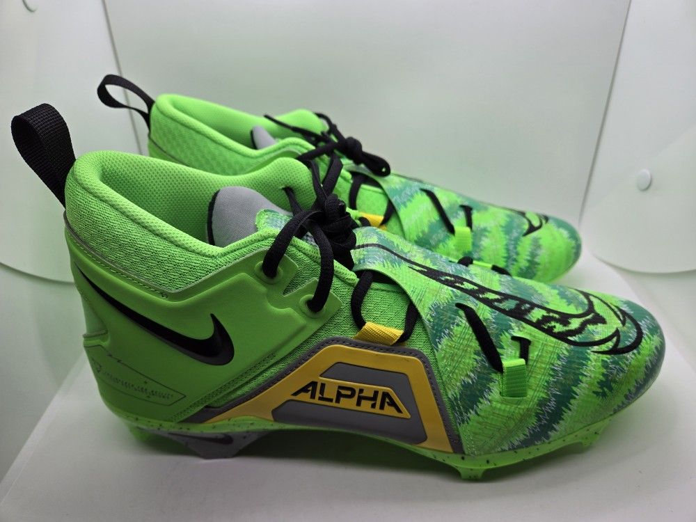 Nike Alpha Menace Pro 3 Razor Sharp Cuts Green Black Cleats FB8442-303 Size 13