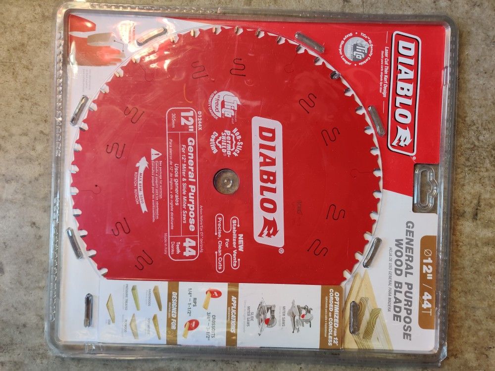 Diablo D1244x 12" 44Tooth General Purpose Wood Blade