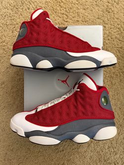 Size 9.5 (Pre owned, og box) - Air Jordan 13 retro red flint red grey