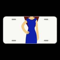 License Plate Novelty Car Front Blue Dress Woman Business Female