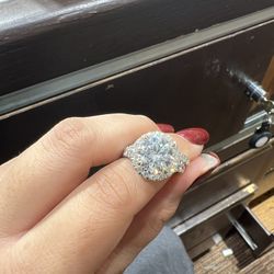 14k gold REAL LAB DIAMOND bridal ring set with 6ctw diamonds and 4ctw center diamond