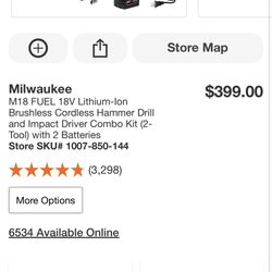 M18 FUEL 18V Lithium-Ion Brushless Cordless Hammer Drill and Impact Driver Combo Kit (2-Tool) with 2 Batteries