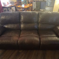 Used Leather Couch W/ Recliners