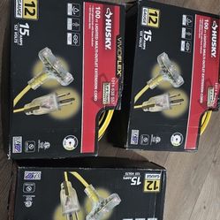 Husky
VividFlex 100 ft. 12/3 Heavy Duty Indoor/Outdoor Triple Tap Extension Cord with Lighted Ends, Yellow