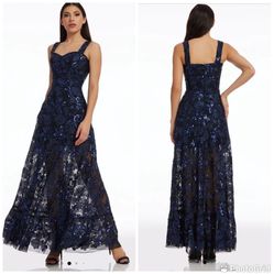 New DRESS THE POPULATION Anable Sequin Embroidery Gown Size- Large 