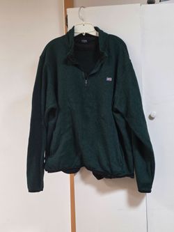 Chaps Men's Dark Green Quarter-Zip Fleece Pullover