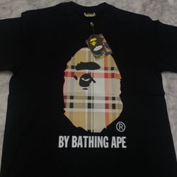 Black Burberry  A Bathing Ape T Shirt 