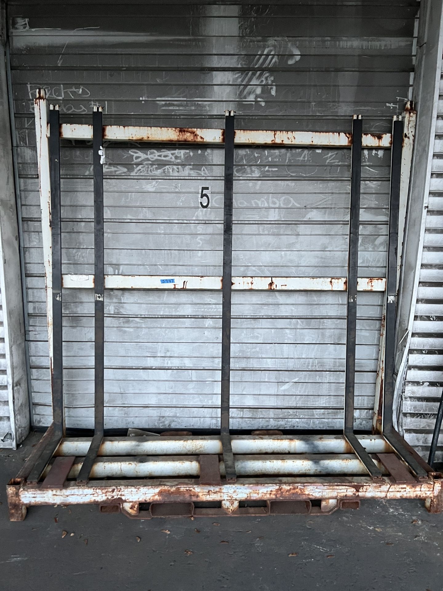 Steel “L” Glass Transport Rack 86”x30”x84” w/ Rubber Bumpers - Single