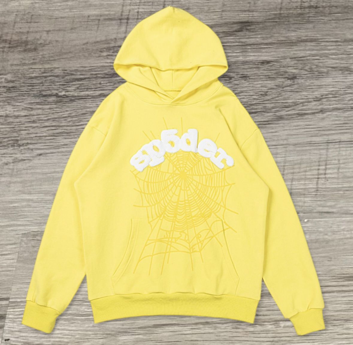 Yellow & White Sp5der Hoodie