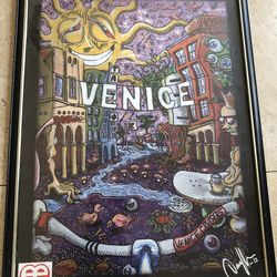 Cool 😎 👍🏼 , rare Venice Beach glass framed 🖼️  artwork - must come to Huntington Beach