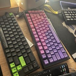 SET OF TWO: Ducky 1Sf 65% mechanical keyboard + Black and purple mechanical keyboard with RGB lighting #gamingkeyboard