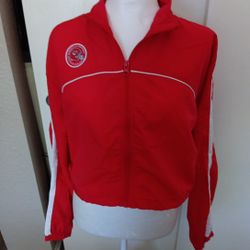 WOMANS KANSAS CITY CHIEFS CROP WINDBREAKER PULLOVER NWT 