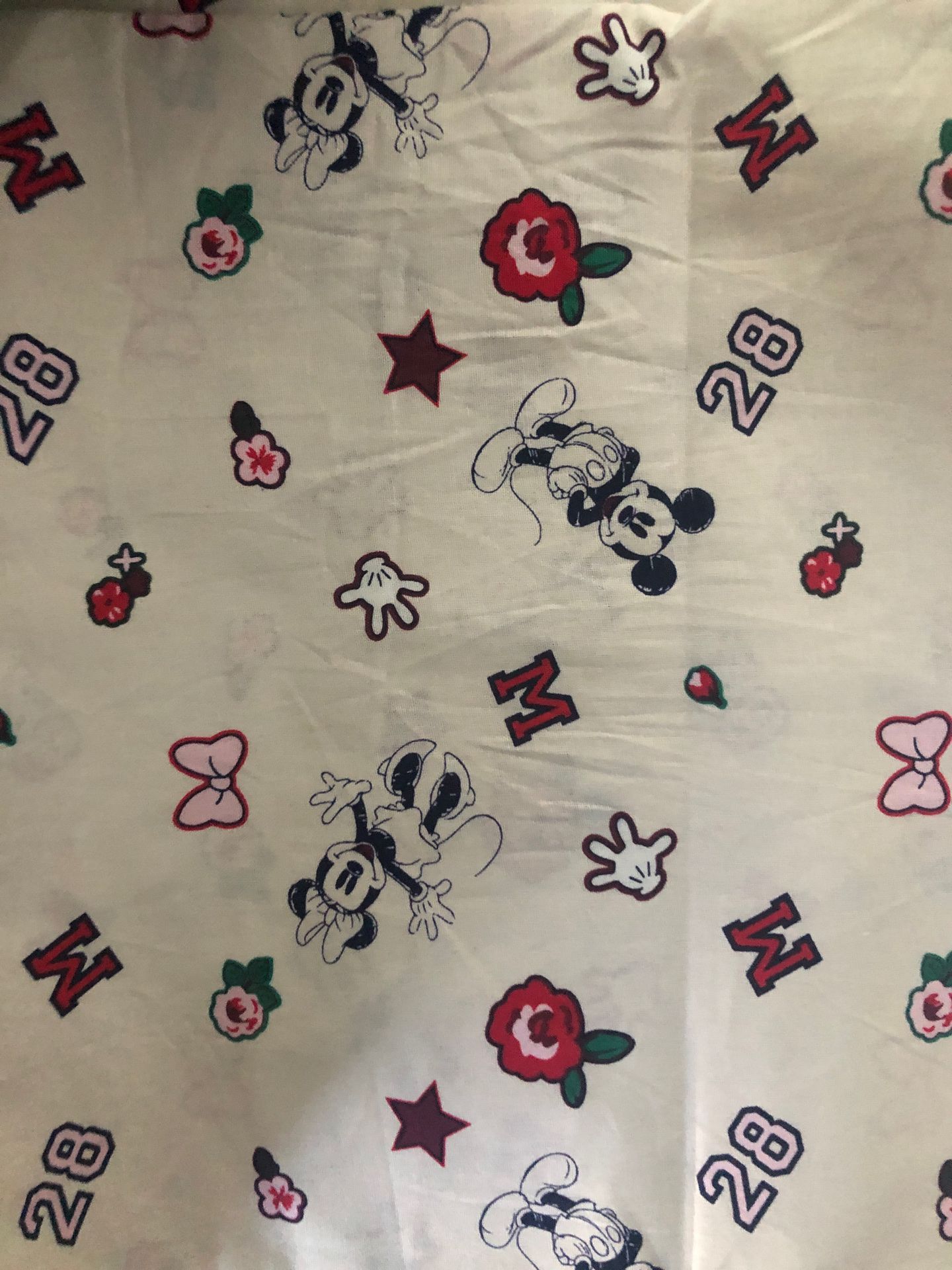 Disney Mickey and Minnie Mouse cotton fabric
