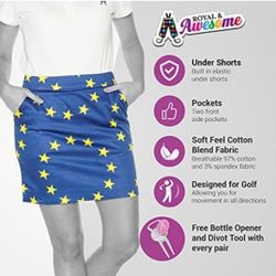 Womens Sz 4 Royal & Awesome Bright Funky Womens Golf Skort Ski