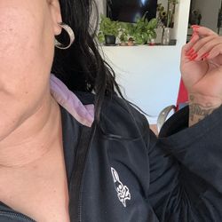 14k White Gold Hoops