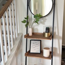 Pottery Barn Ladder Shelf With Mirror