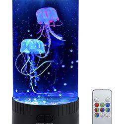 Jellyfish Lamp LED Mood Night Light with 7 Color Changing, Remote Control Large Jellyfish Aquarium Tank Night Light to Decorate Home Office, Gifts for