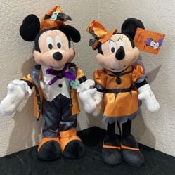 Mickey Mouse & Minnie Mouse SET 24" Halloween Greeter Decorations NEW with TAGS