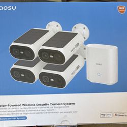 aosu Solar Security Cameras Wireless Outdoor, 2Mins DIY Installation, No Subscription Cameras for Home Security System, Local Storage, 2K Color Night 