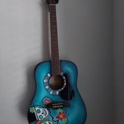Hand Painted Alvarez Guitar - Dia de Los Muertos